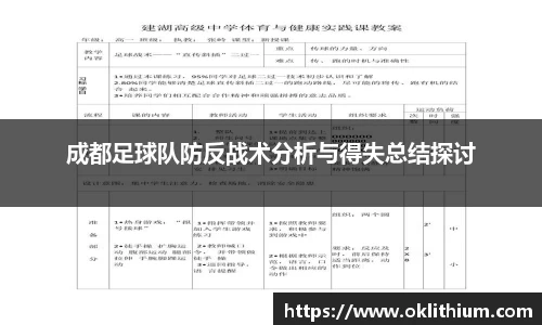 成都足球队防反战术分析与得失总结探讨